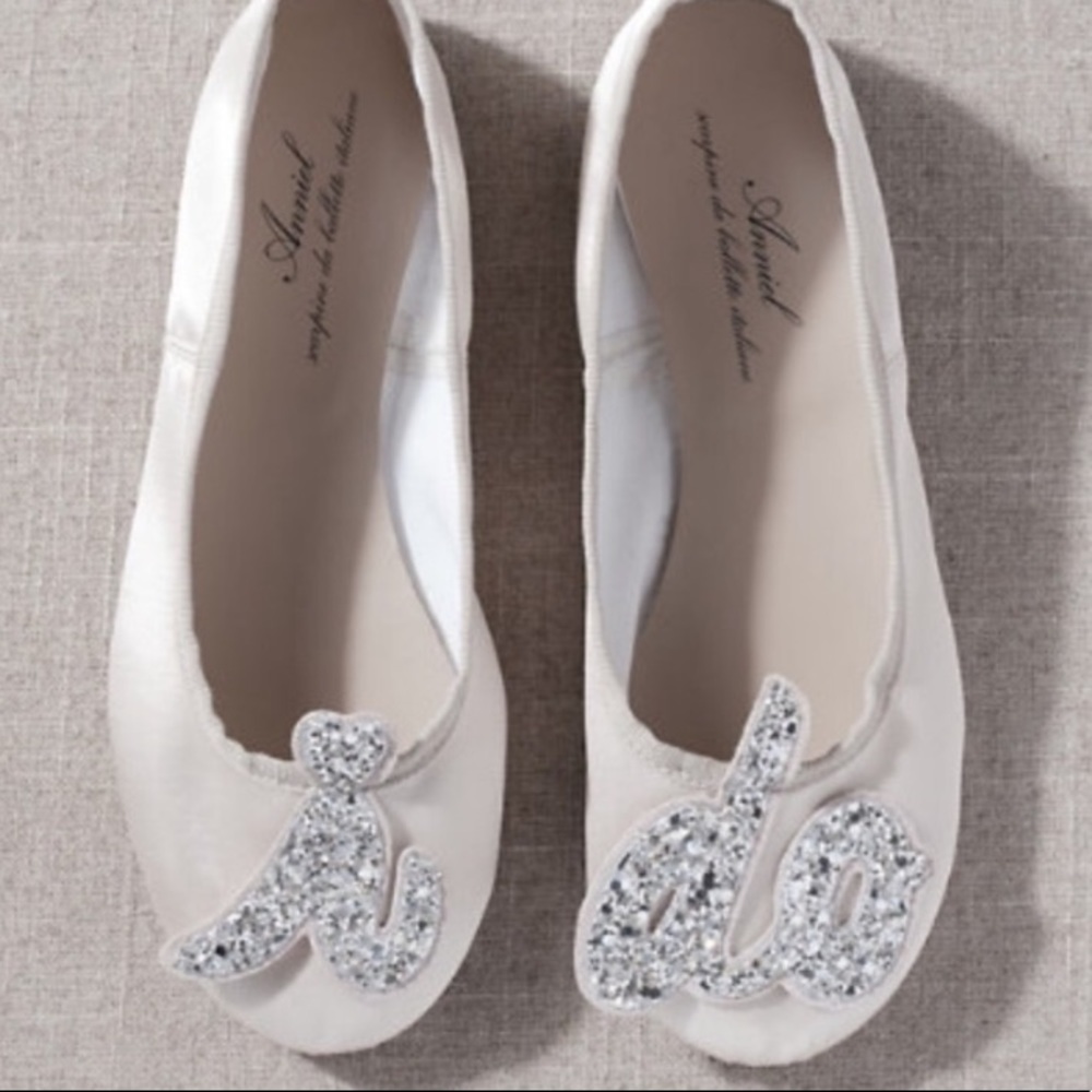 New Anthropologie BHLDN Anniel I Do Glitter Flats size 36